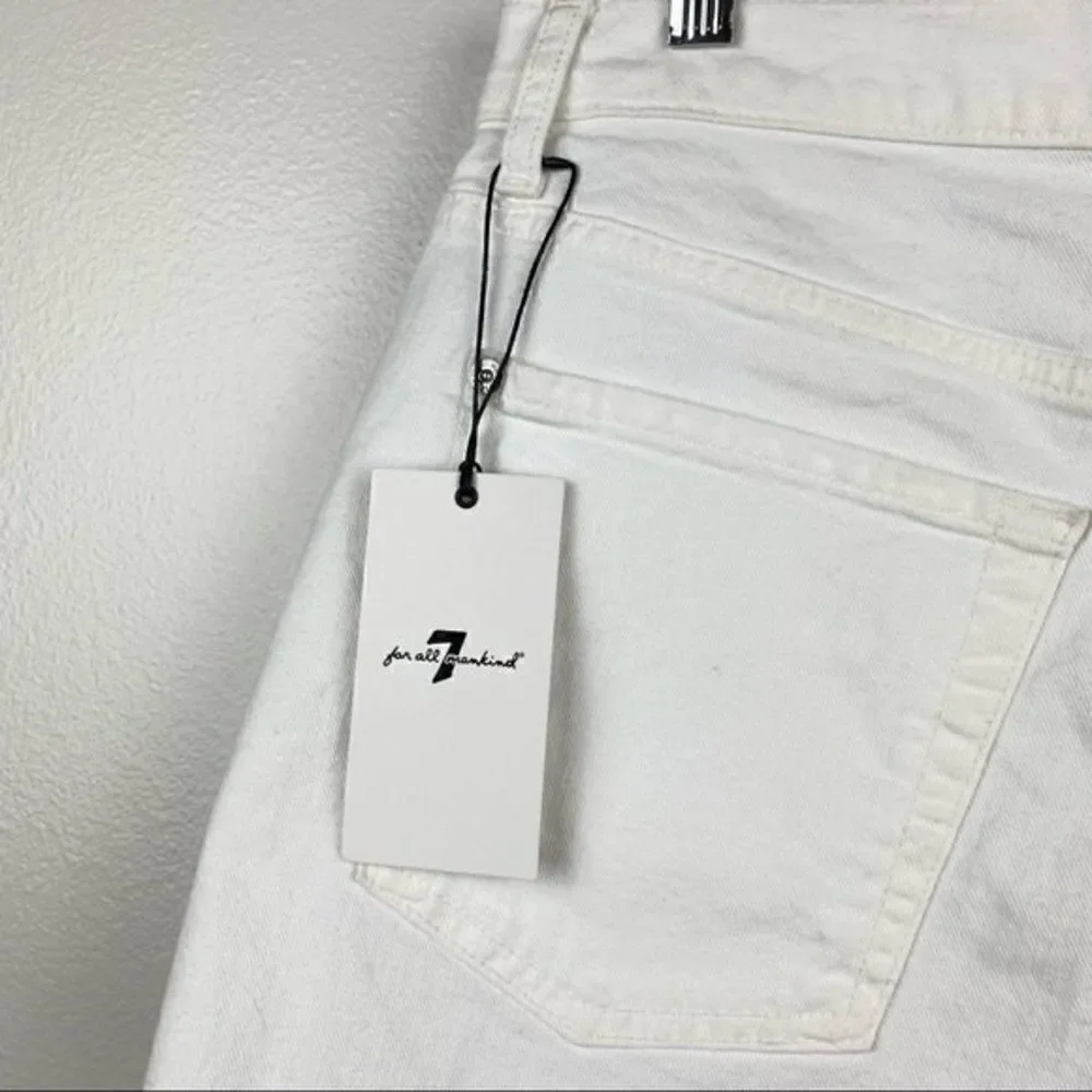 7 For All Mankind High Rise Cut Off Jean Shorts White Size 31 NWT